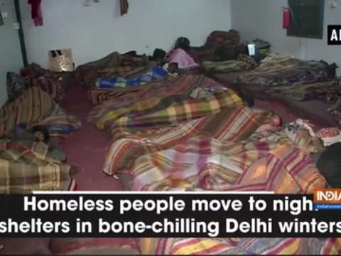 Homeless People Move To Night Shelters In Bone-chilling Delhi Winters