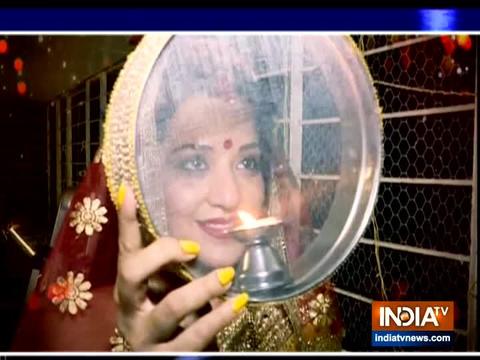 Mona Lisa celebrates Karwa Chauth with husband Vikrant